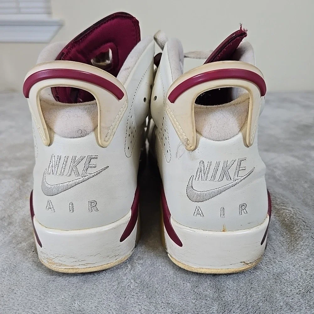 Air Jordan 6  Shoe Mens 9 Retro Maroon/White‎ Sportwear Basketball Streetwear